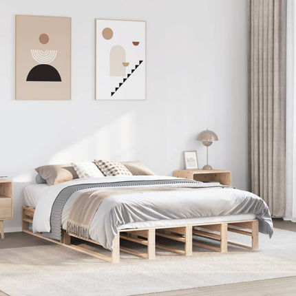 sengeramme uden madras 140x190 cm massivt fyrretræ