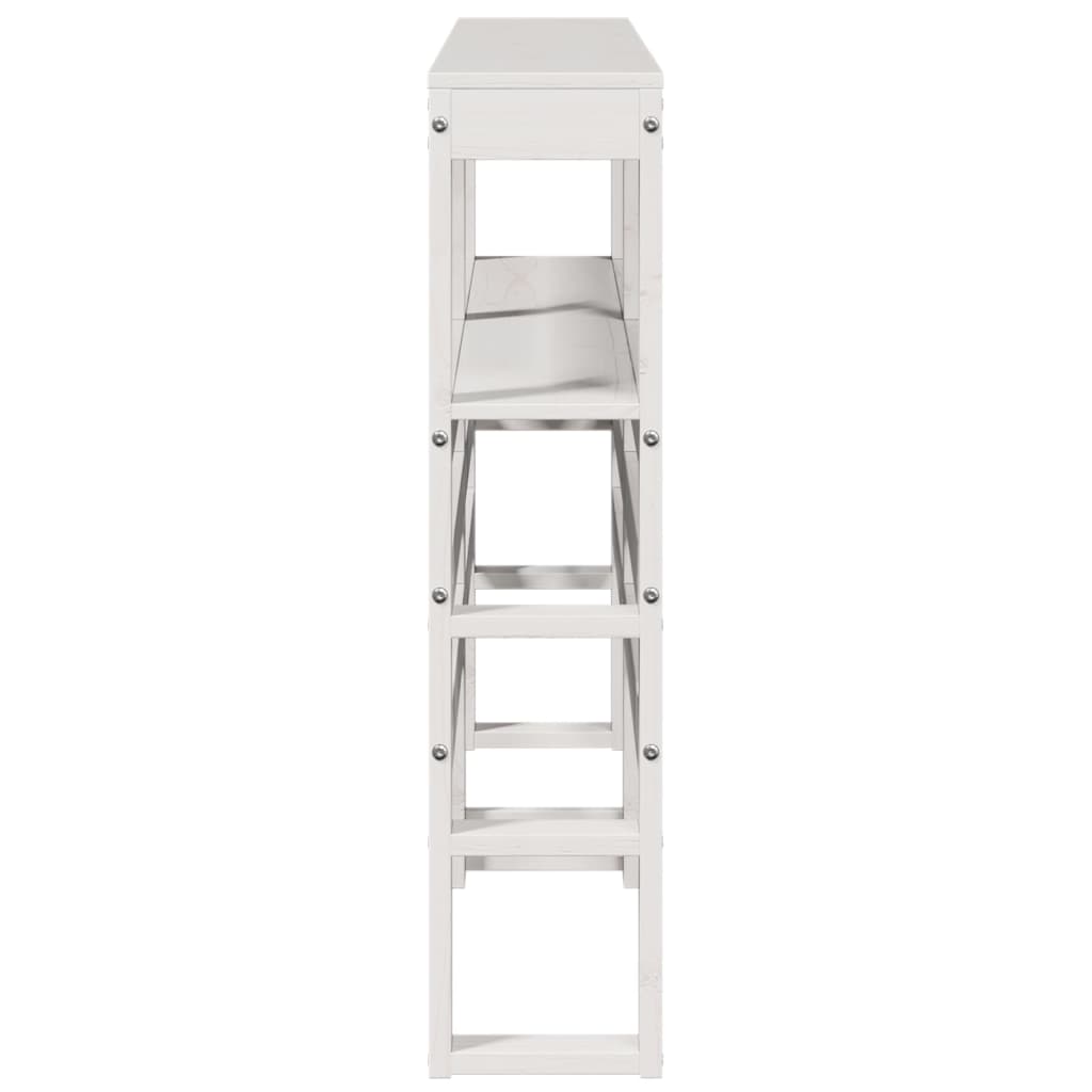 sengegavl med hylder 150 cm massivt fyrretræ hvid