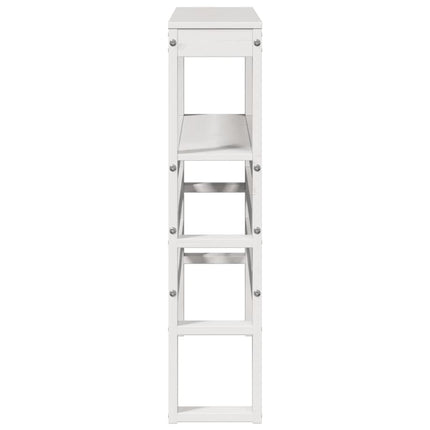 sengegavl med hylder 90 cm massivt fyrretræ hvid