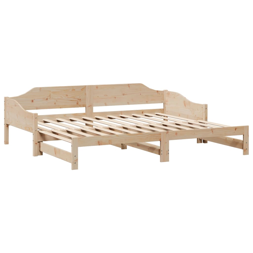 daybed med udtræk 90x200 cm massivt fyrretræ