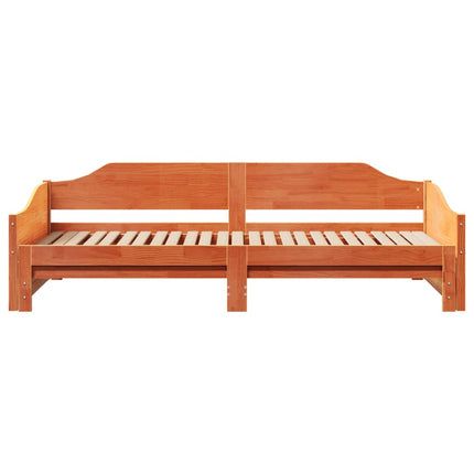 daybed med udtræk 90x200 cm massivt fyrretræ gyldenbrun