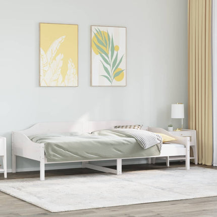 sengeramme uden madras 90x200 cm massivt fyrretræ hvid