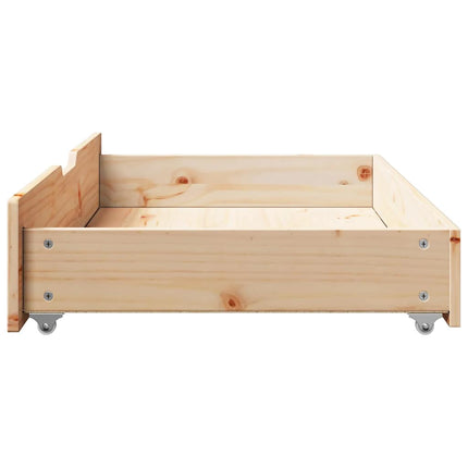 sengeskuffer med hjul 2 stk. 95x55x17 cm massivt fyrretræ