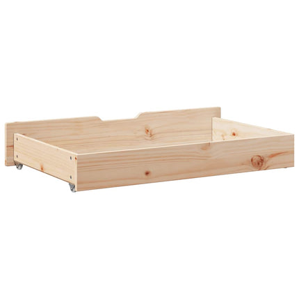 sengeskuffer med hjul 2 stk. 95x55x17 cm massivt fyrretræ