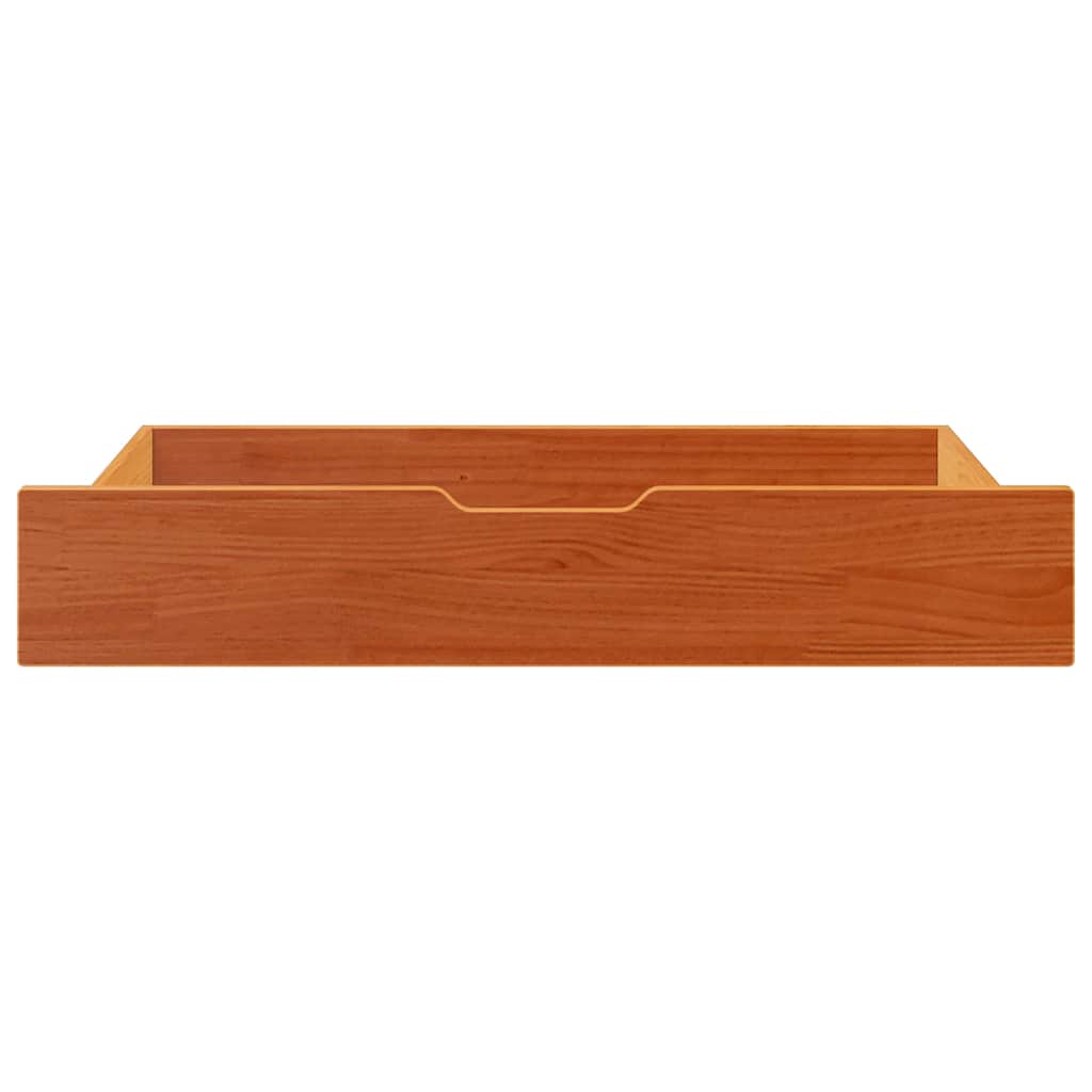 sengeskuffer 2 stk. 90x55x17 cm massivt fyrretræ gyldenbrun