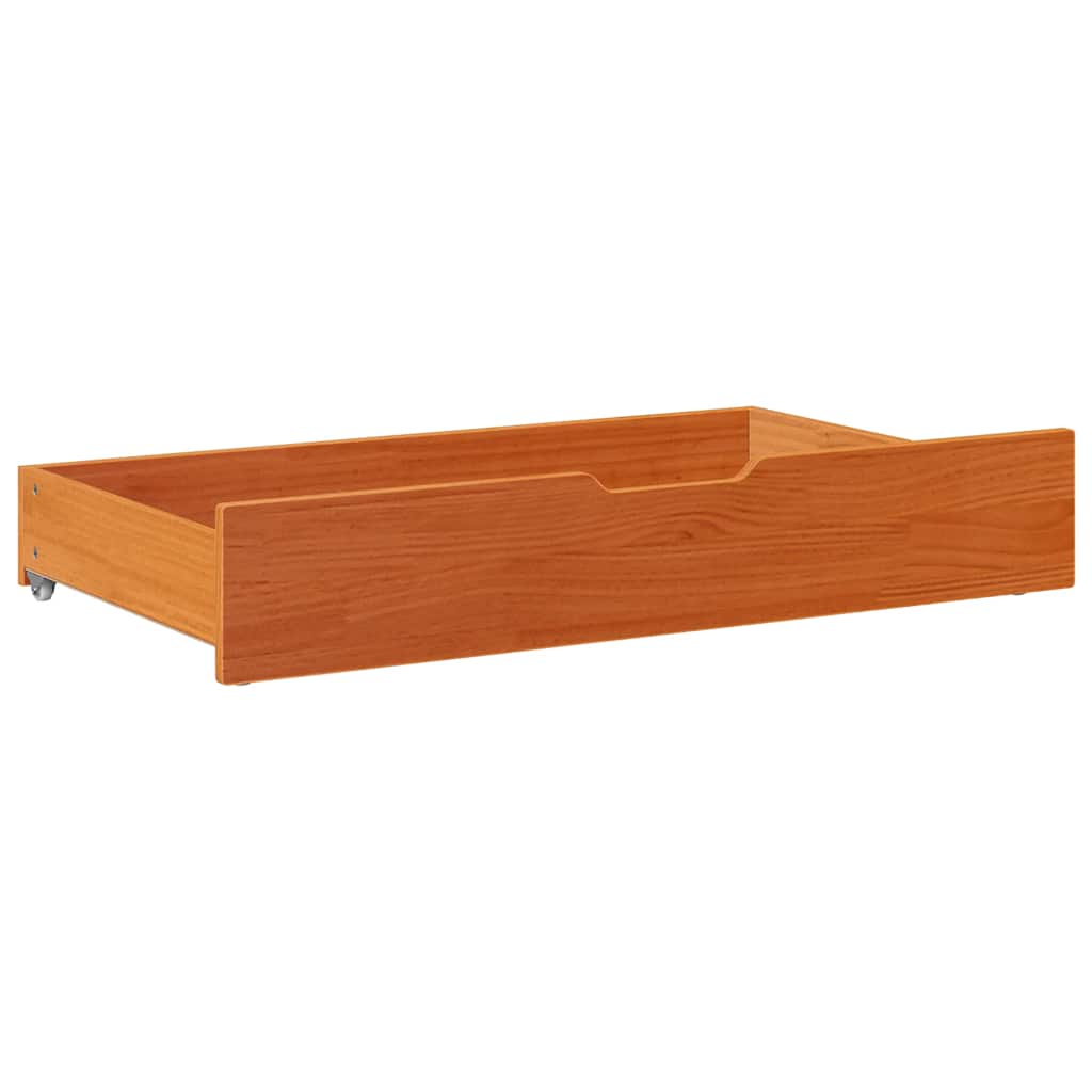 sengeskuffer 2 stk. 90x55x17 cm massivt fyrretræ gyldenbrun