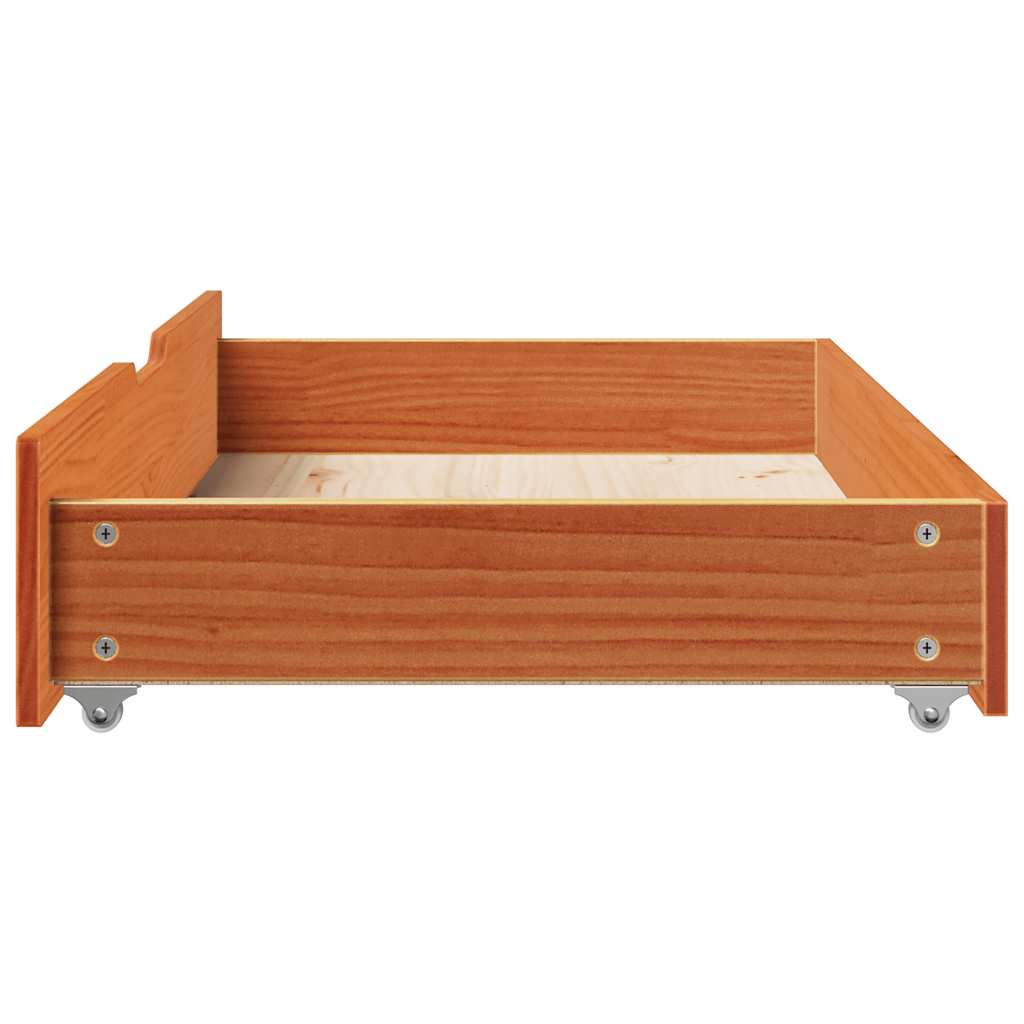sengeskuffer 2 stk. 90x55x17 cm massivt fyrretræ gyldenbrun