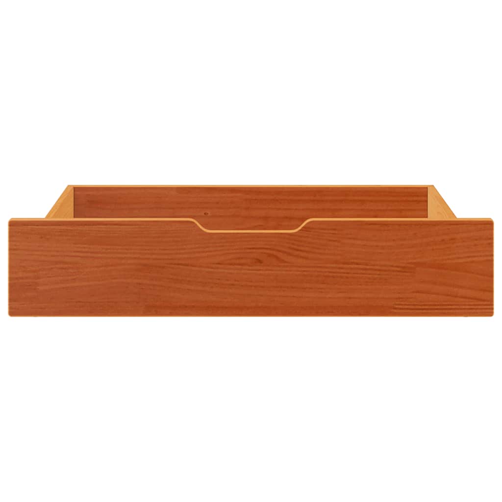 sengeskuffer 2 stk. 85x55x17 cm massivt fyrretræ gyldenbrun