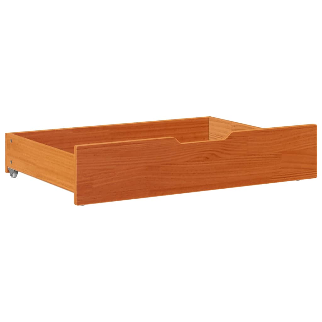 sengeskuffer 2 stk. 85x55x17 cm massivt fyrretræ gyldenbrun
