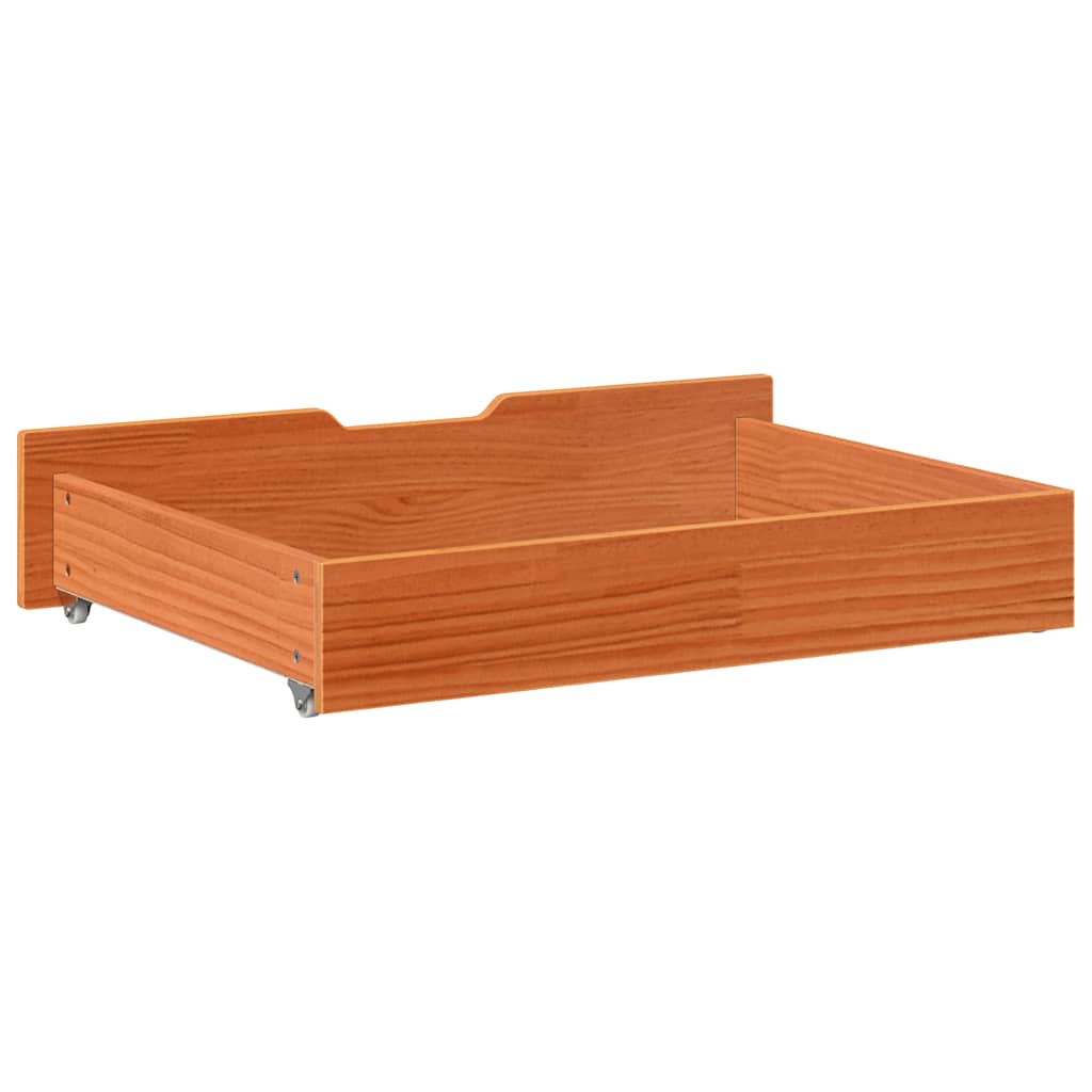 sengeskuffer 2 stk. 85x55x17 cm massivt fyrretræ gyldenbrun