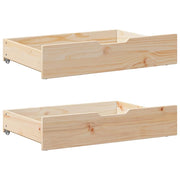 sengeskuffer med hjul 2 stk. 80x55x17 cm massivt fyrretræ