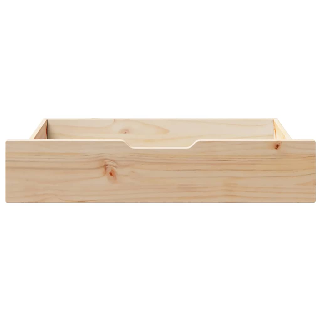 sengeskuffer med hjul 2 stk. 80x55x17 cm massivt fyrretræ