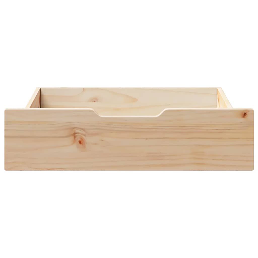 sengeskuffer med hjul 2 stk. 75x55x17 cm massivt fyrretræ