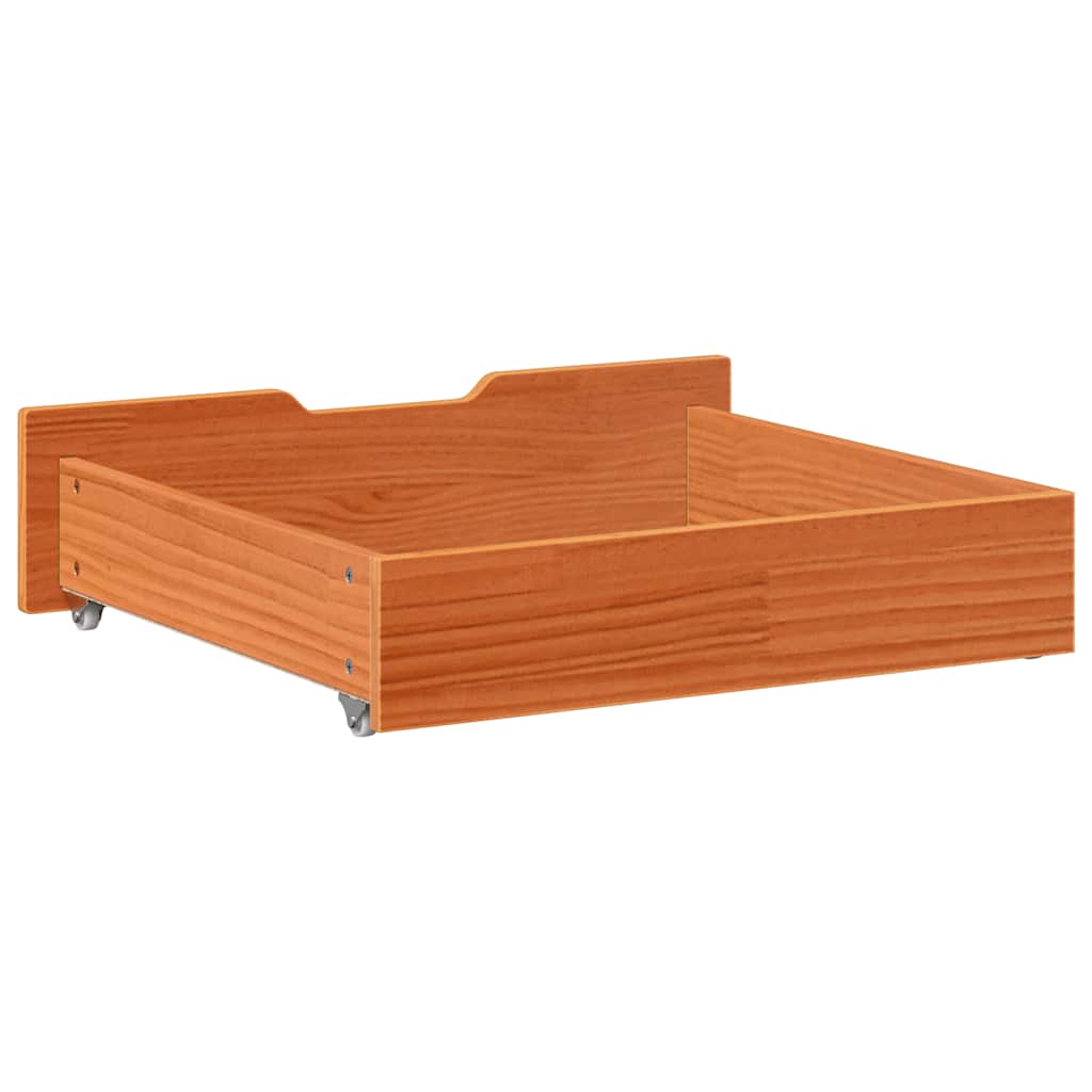 sengeskuffer 2 stk. 65x55x17 cm massivt fyrretræ gyldenbrun