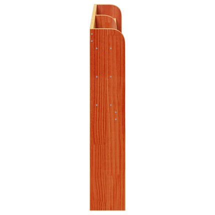 sengegavl med hylder 160 cm massivt fyrretræ gyldenbrun