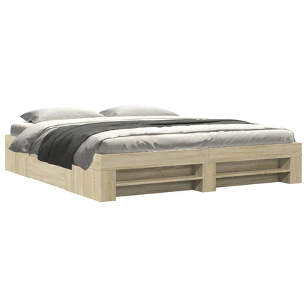 sengeramme uden madras 200x200 cm konstrueret træ sonoma-eg