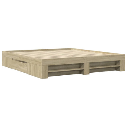sengeramme uden madras 200x200 cm konstrueret træ sonoma-eg