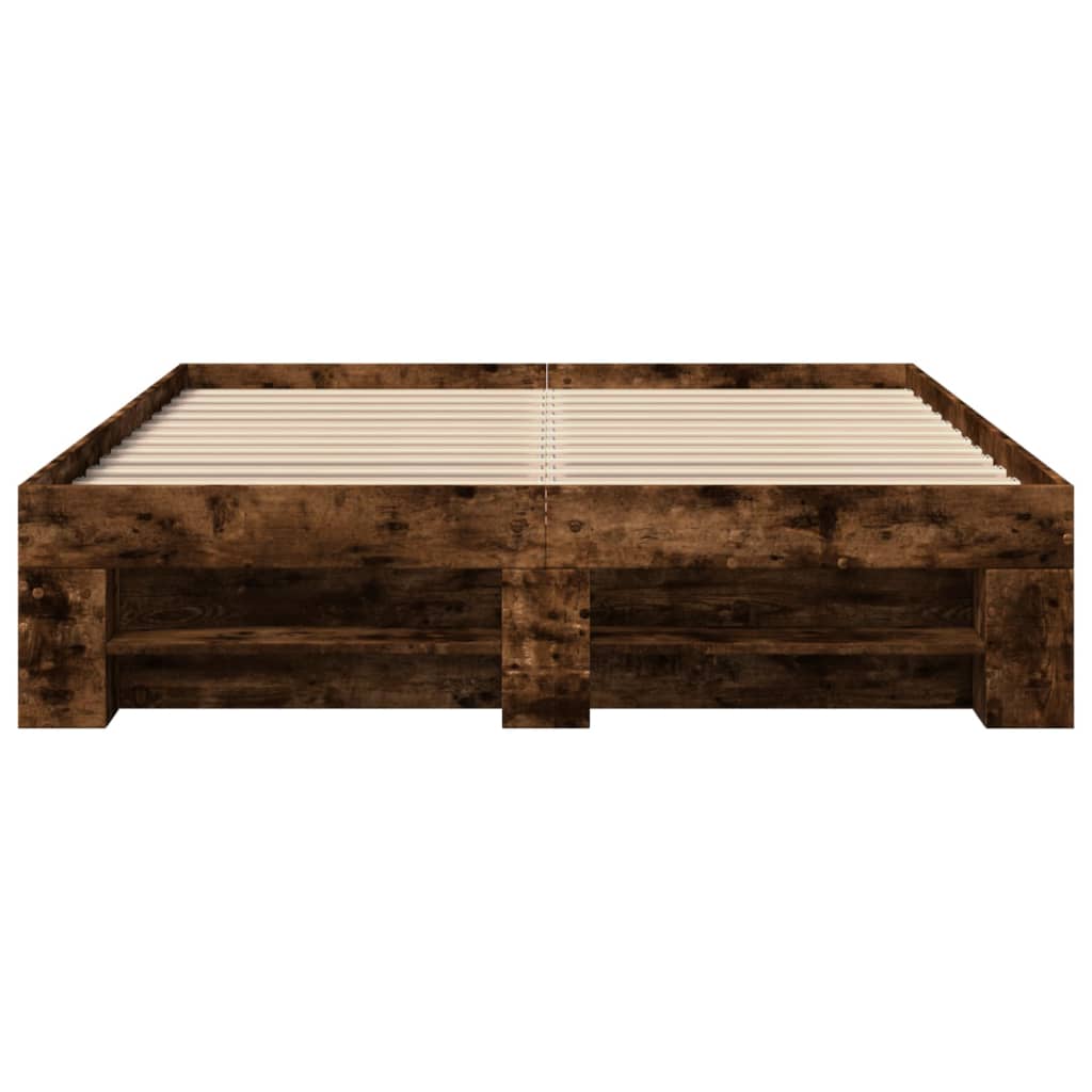 sengeramme 120x200 cm uden madras konstrueret træ røget eg