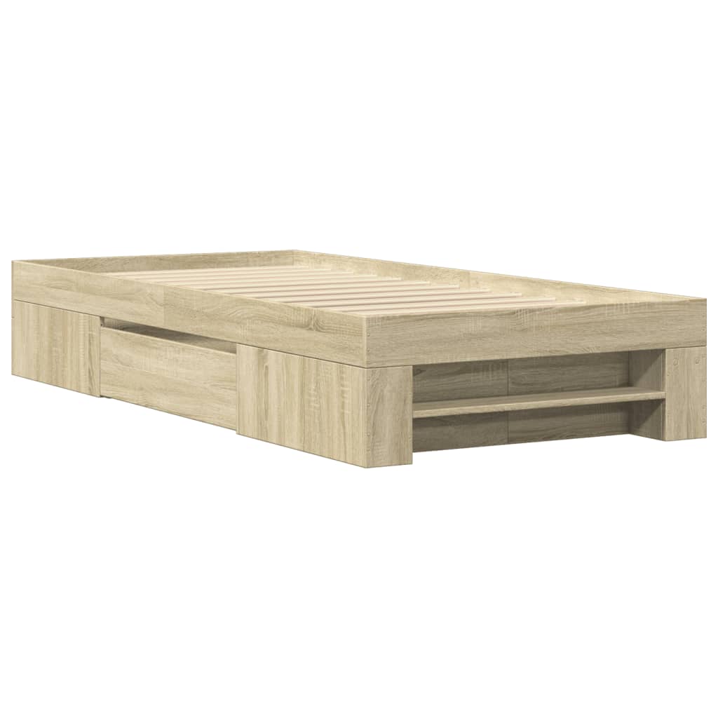 sengeramme 100x200 cm uden madras konstrueret træ sonoma-eg