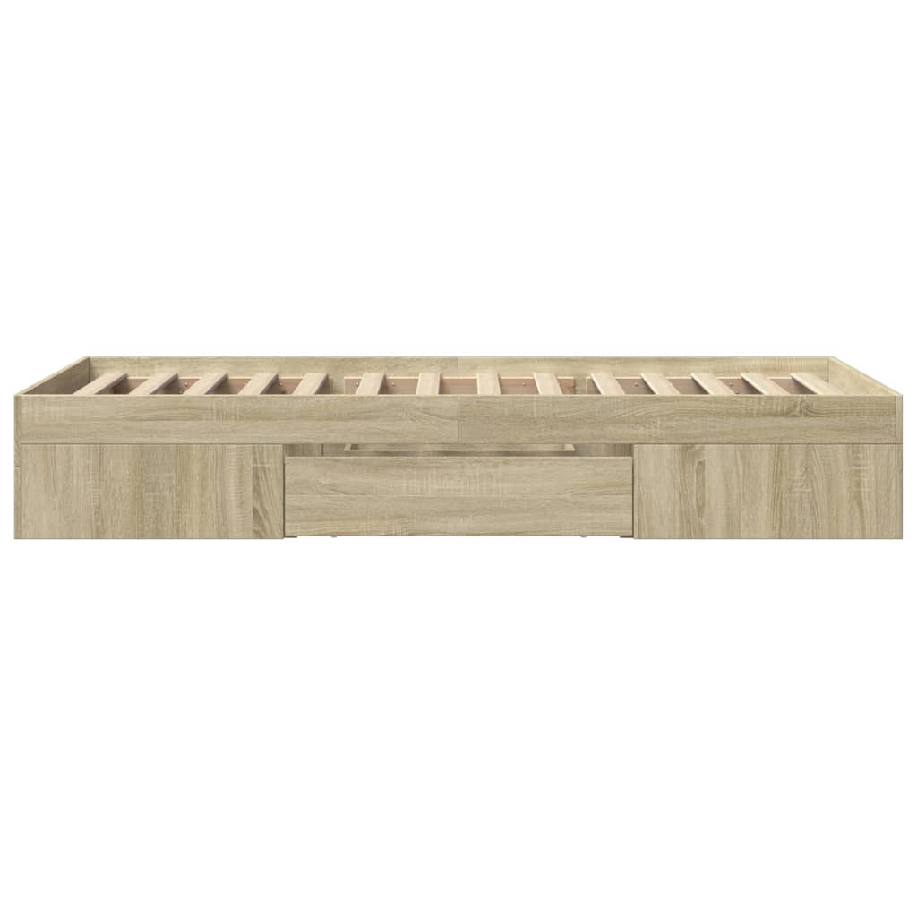 sengeramme 100x200 cm uden madras konstrueret træ sonoma-eg