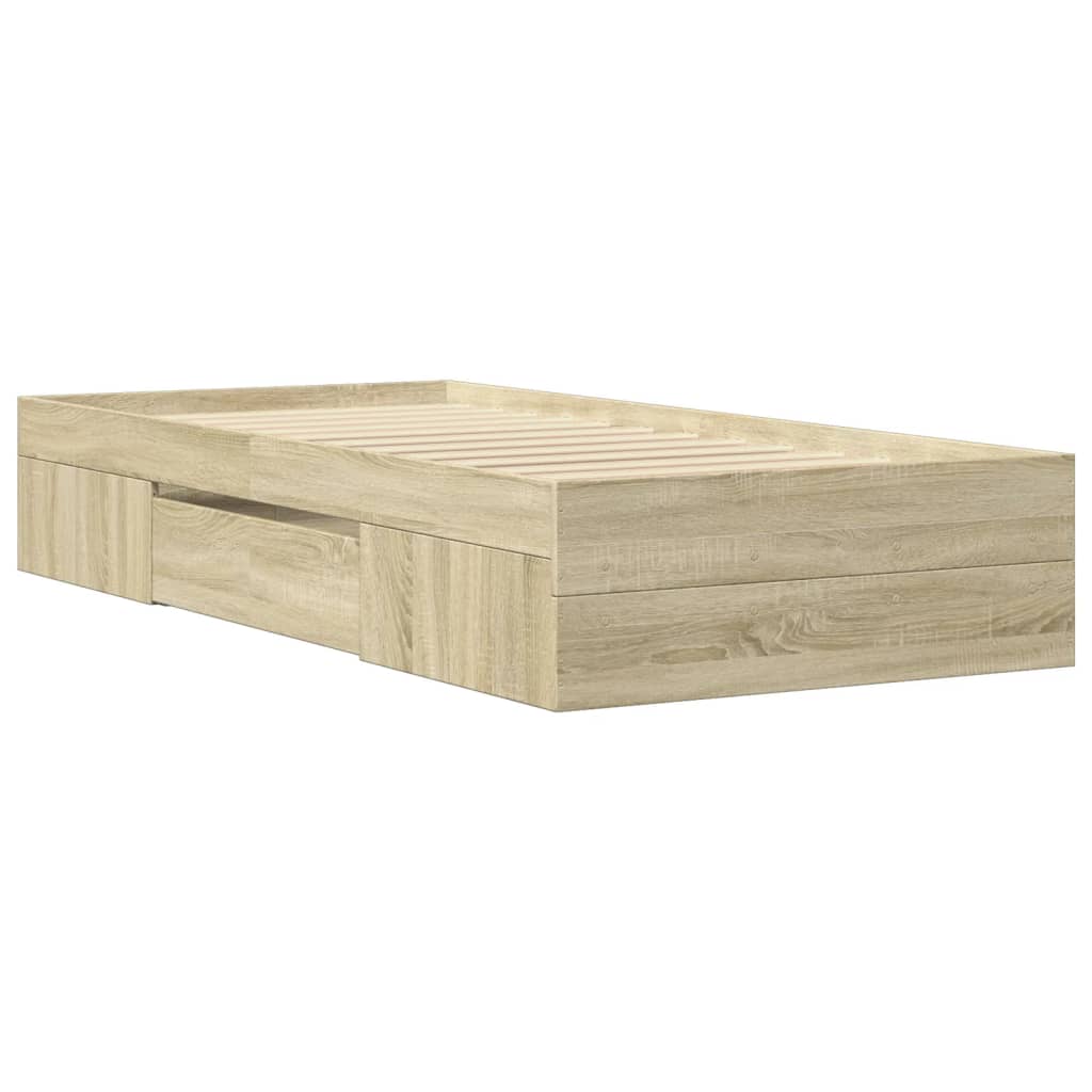 sengeramme 100x200 cm uden madras konstrueret træ sonoma-eg