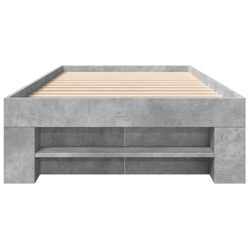 sengeramme 100x200 cm konstrueret træ betongrå