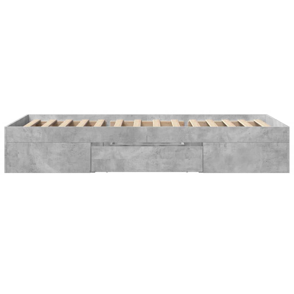 sengeramme 100x200 cm konstrueret træ betongrå