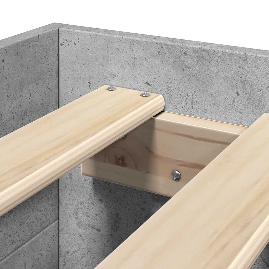 sengeramme 100x200 cm konstrueret træ betongrå