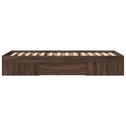 sengeramme 100x200 cm uden madras konstrueret træ brunt eg