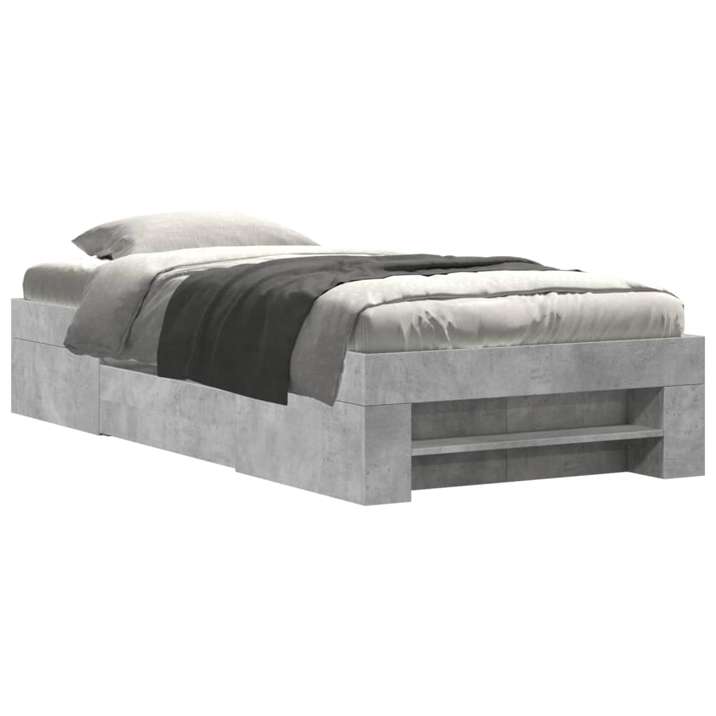 sengeramme 90x200 cm konstrueret træ betongrå
