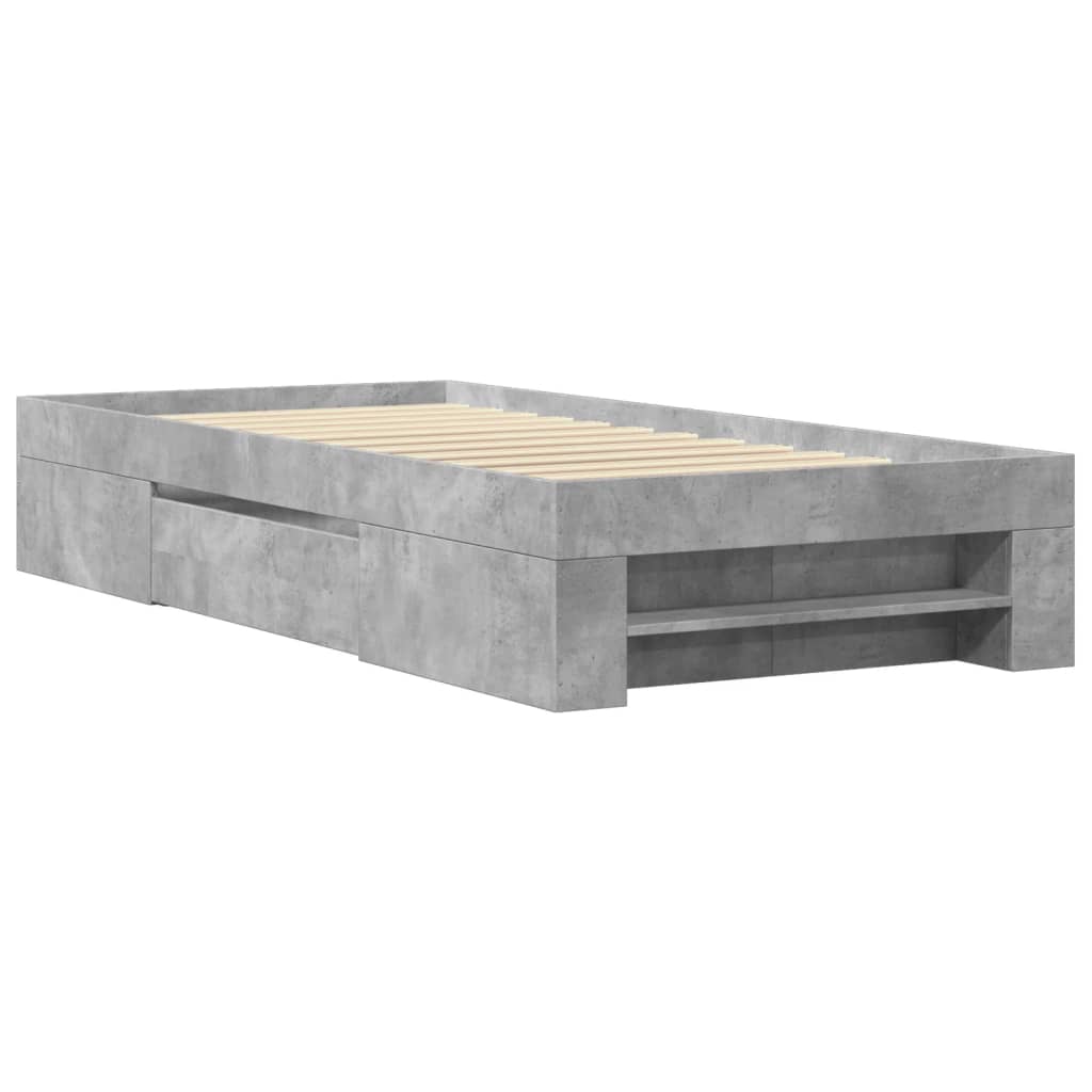 sengeramme 90x200 cm konstrueret træ betongrå