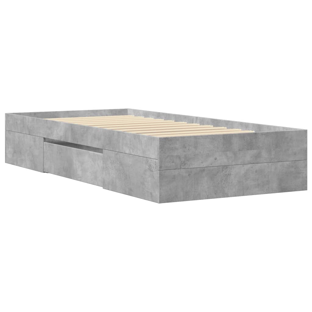 sengeramme 90x200 cm konstrueret træ betongrå