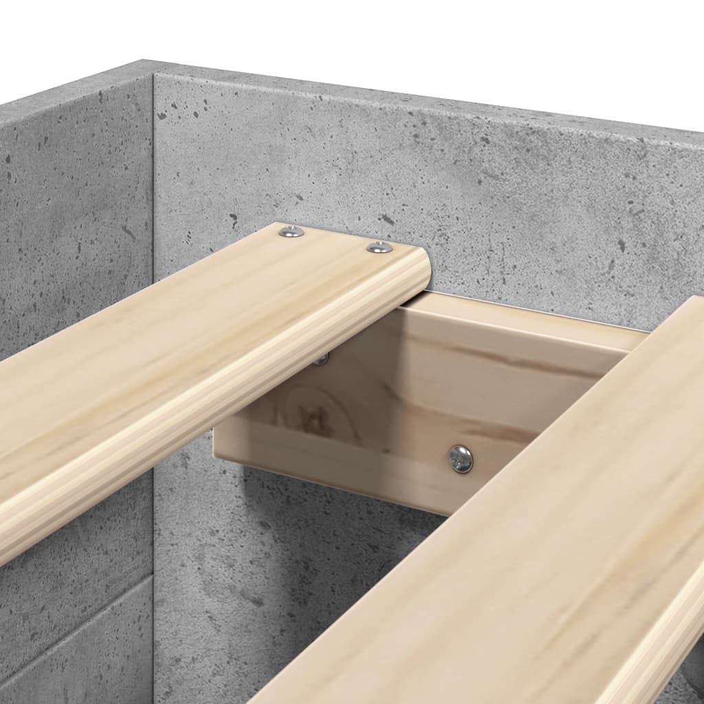 sengeramme 90x200 cm konstrueret træ betongrå