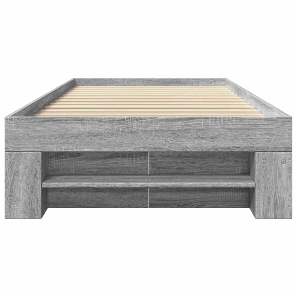 sengeramme 90x200 cm konstrueret træ grå sonoma-eg