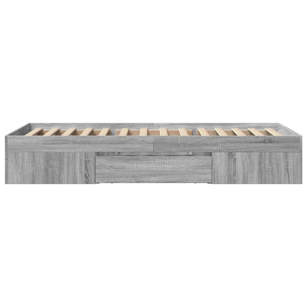 sengeramme 90x200 cm konstrueret træ grå sonoma-eg