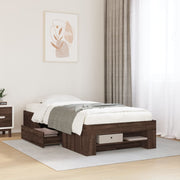 sengeramme 90x200 cm uden madras konstrueret træ brunt eg