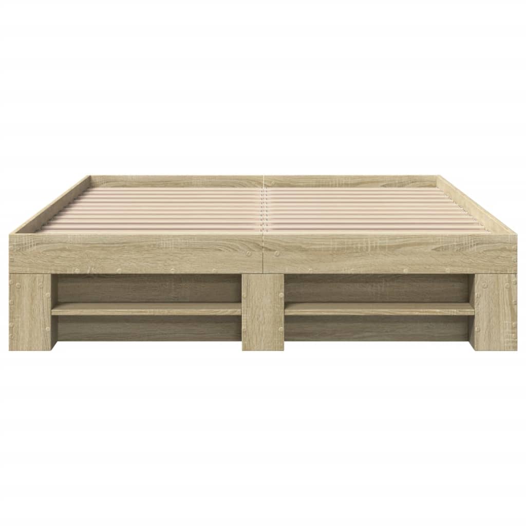 sengeramme 140x190 cm uden madras konstrueret træ sonoma-eg