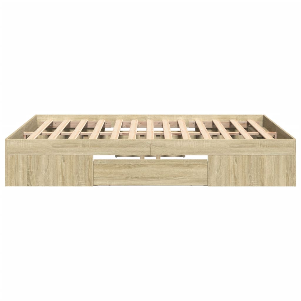 sengeramme 140x190 cm uden madras konstrueret træ sonoma-eg