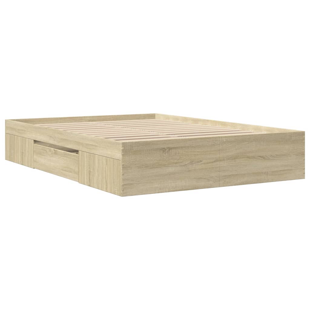 sengeramme 140x190 cm uden madras konstrueret træ sonoma-eg