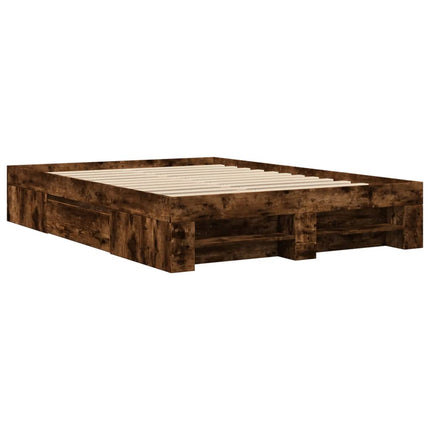 sengeramme 140x190 cm uden madras konstrueret træ røget eg