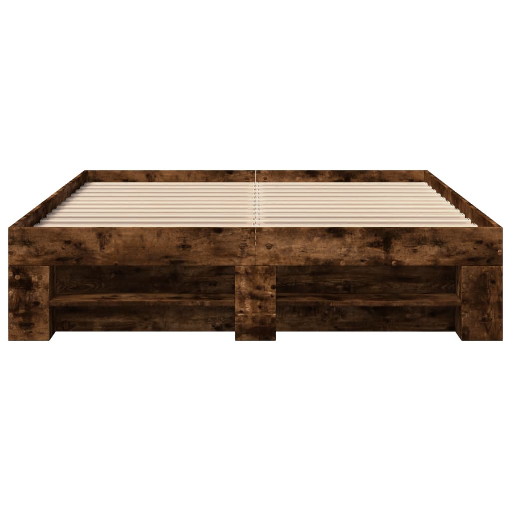 sengeramme 140x190 cm uden madras konstrueret træ røget eg