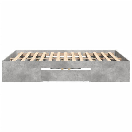 sengestel 135x190 cm konstrueret træ betongrå