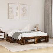 sengeramme 120x190 cm uden madras konstrueret træ røget eg