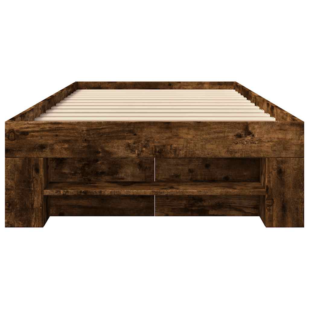 sengeramme 90x190 cm uden madras konstrueret træ røget eg
