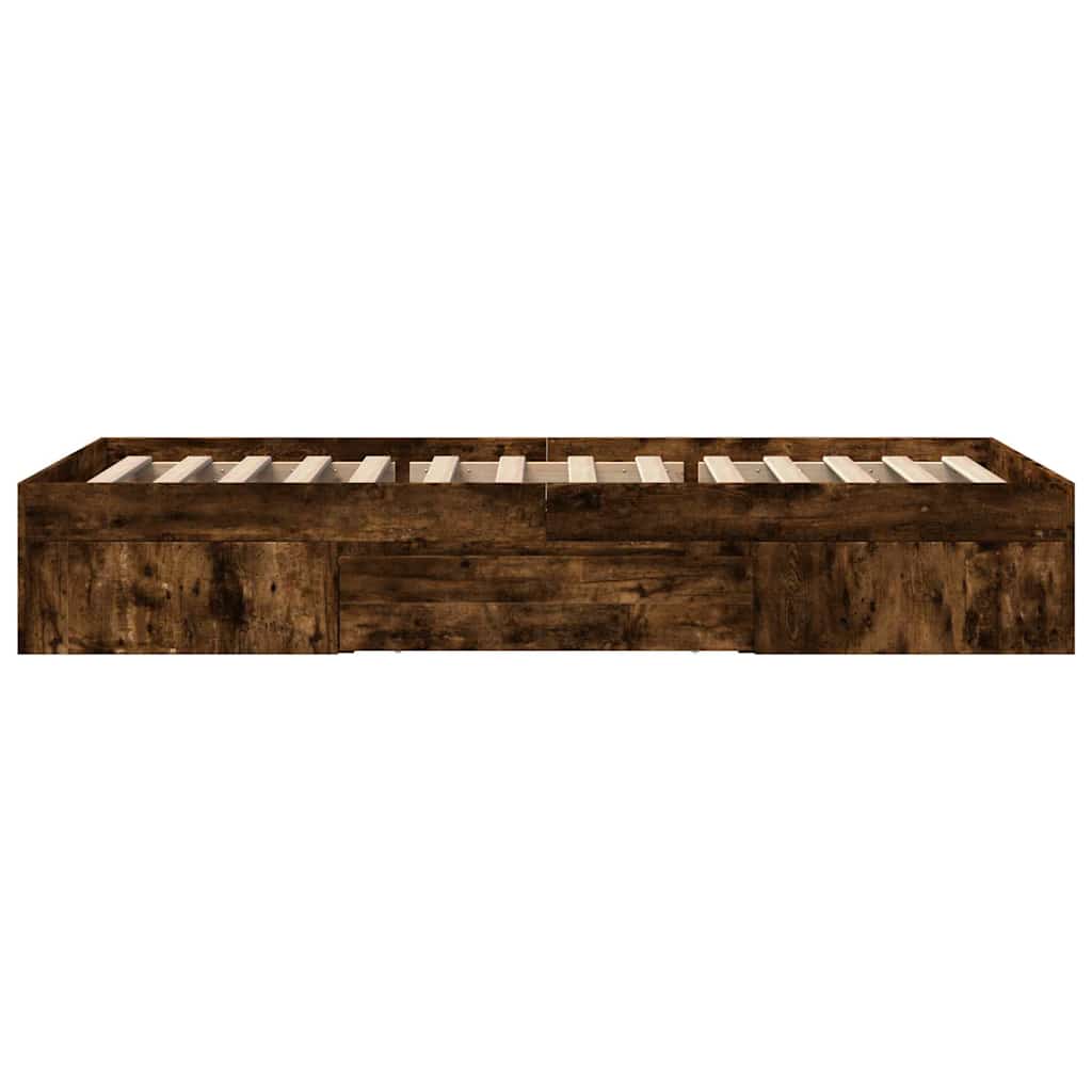 sengeramme 90x190 cm uden madras konstrueret træ røget eg