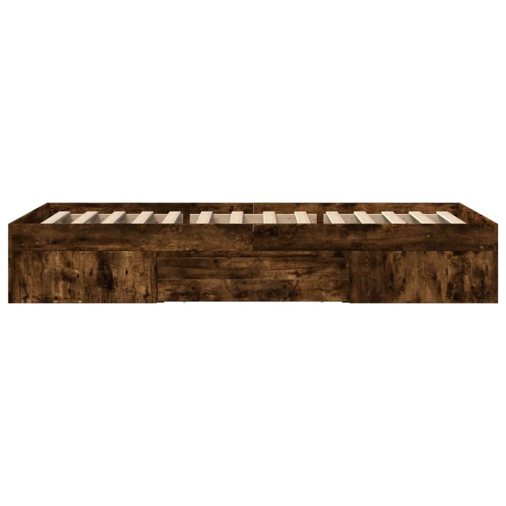 sengeramme 75x190 cm uden madras konstrueret træ røget eg