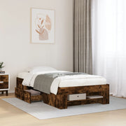 sengeramme 75x190 cm uden madras konstrueret træ røget eg