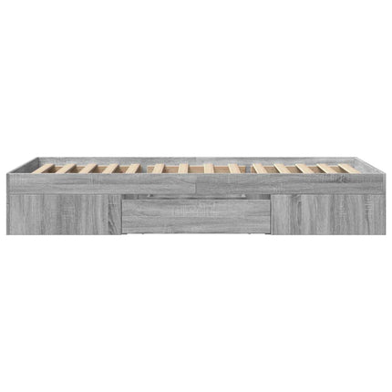 sengeramme 75x190 cm konstrueret træ grå sonoma-eg