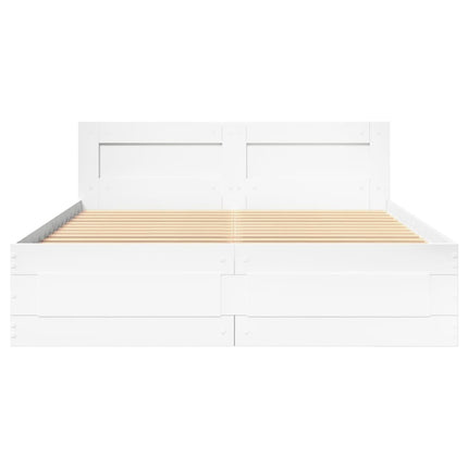 Sengeramme med hovedgærde uden madras Hvid 140x190 cm