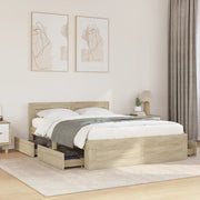 sengeramme med sengegavl 120x190 cm konstrueret træ sonoma-eg
